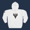 Mens Big and Tall Graphic Hoodie – White Emblem Pullover Hoodie (Streetwear Fit)